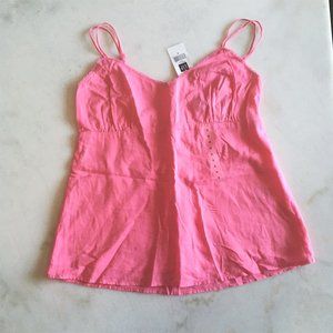 New! NWT Gap pink relaxed fit tank top, adjustable spaghetti straps,  0 / 2 / XS